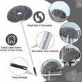 Hoolerry Ceiling Fan Cleaner Duster Microfiber Extendable Pole 13-49.7in Gray by Deal US