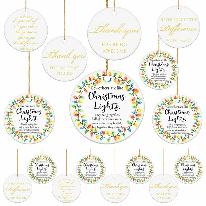 Layhit Ceramic Christmas Employee Appreciation Ornaments 16 Pcs Xmas Decor by Deal US