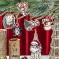 Syhood Vintage Wooden Christmas Ornaments 24 Pcs Snowman Santa Elk Bear by Deal US