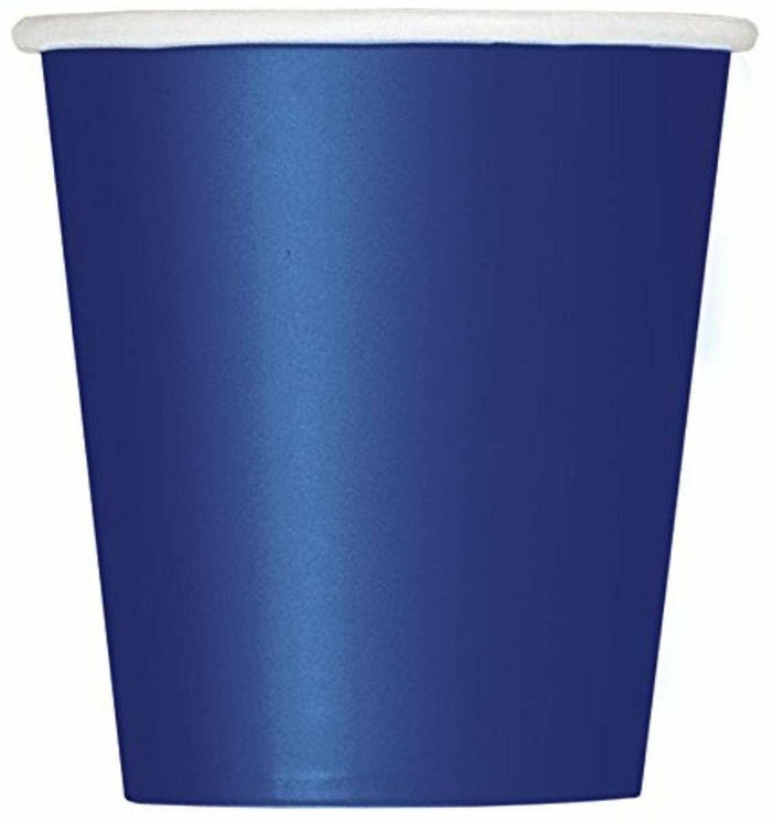 True Navy Blue Solid Paper Cups 9oz Pack of 14 Premium Disposable Drinkware by Deal US