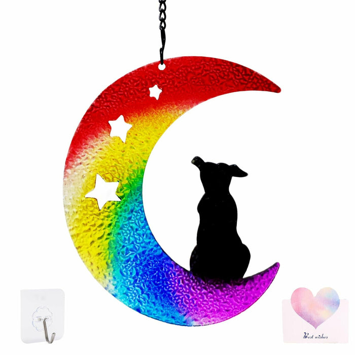 Dog Memorial Suncatcher Stained Glass Window Hanging Pet Sympathy Gift by Deal US