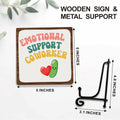 Emotional Support Coworker Wood Sign Plaque 5" with Metal Stand by Deal US