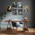 HD WOOD CRAFT Halloween Ghost Wall Art Prints Vintage Posters Unframed by Deal US