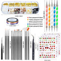 JOYJULY Nail Art Brushes Kit with Rhinestones Stickers Glitters Multi by Deal US