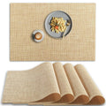 homEdge PVC Non-Slip Heat Resistant Placemats Set of 4 Beige by Deal US