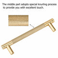 Amerdeco 10 Pack Brushed Brass Knurled Cabinet Pulls 6-1/4 Inch by Deal US