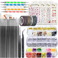 JOYJULY Nail Art Brushes Kit with Rhinestones Stickers Glitters Multi by Deal US