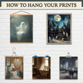 HD WOOD CRAFT Halloween Ghost Wall Art Prints Vintage Posters Unframed by Deal US