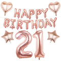 Rose Gold Happy Birthday Balloons Banner 16 Inch Mylar Foil 21st Party by Deal US