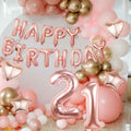 Rose Gold Happy Birthday Balloons Banner 16 Inch Mylar Foil 21st Party by Deal US