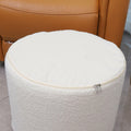 Flower Pouf Ottoman Full Foam 18x15 Inch Ivory Black Floor Pouf by Deal US