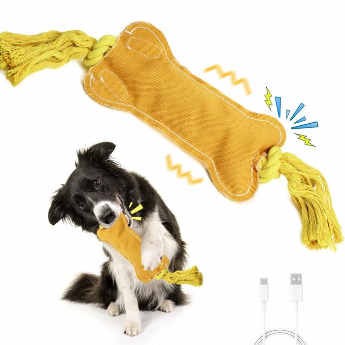 BENTOPAL Interactive Squeaky Dog Bone Toy Motion Activated Small Puppy by Deal US