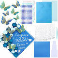 Knitgrip Graduation Cap Decoration Kit 98 Pc Blue Faux Flowers Butterfly by Deal US