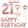 Rose Gold Happy Birthday Balloons Banner 16 Inch Mylar Foil 21st Party by Deal US