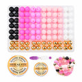96PCS 15mm Silicone Beads,4 Colors Silicone Beads Kit for Keychain Making by Deal US