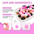 96PCS 15mm Silicone Beads,4 Colors Silicone Beads Kit for Keychain Making by Deal US