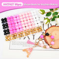 96PCS 15mm Silicone Beads,4 Colors Silicone Beads Kit for Keychain Making by Deal US