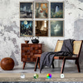 HD WOOD CRAFT Halloween Ghost Wall Art Prints Vintage Posters Unframed by Deal US