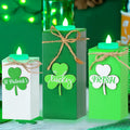 3 Pack St. Patrick's Day Flameless Tea Light Candles Shamrock Design Green by Deal US