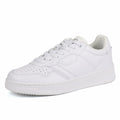 JABASIC Women Genuine Leather Platform Sneakers Lace-Up White/Fuchsia Size 7 by Deal US