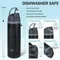 Sports Water Bottle 1L Leakproof Portable Black Gym Outdoor Travel by Deal US