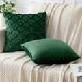 EMEMA Decorative Throw Pillow Covers 18x18 Inch Set of 2 Green Plush Soft by Deal US