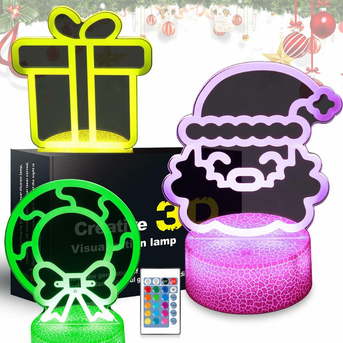 JHXLAMP Christmas Wreath Night Light 16 Color Change Santa Claus Decor by Deal US