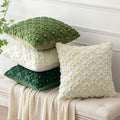 EMEMA Decorative Throw Pillow Covers 18x18 Inch Set of 2 Green Plush Soft by Deal US