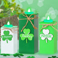 3 Pack St. Patrick's Day Flameless Tea Light Candles Shamrock Design Green by Deal US