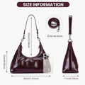 JQWSVE Crescent Shoulder Bag Women Glossy Leather Crossbody Black by Deal US