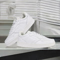 JABASIC Women Genuine Leather Platform Sneakers Lace-Up White/Fuchsia Size 7 by Deal US