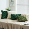 EMEMA Decorative Throw Pillow Covers 18x18 Inch Set of 2 Green Plush Soft by Deal US