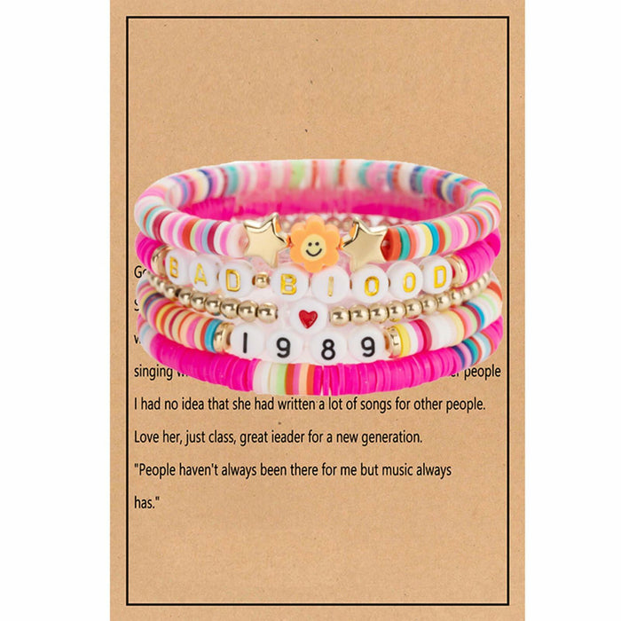 Taylo Sweet 5Pcs Beaded Friendship Bracelets for Women Multi Color by Deal US
