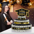 3 Tier Black Gold Graduation Cap Cake Party Decor Gifts Class of 2025 by Deal US
