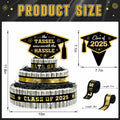 3 Tier Black Gold Graduation Cap Cake Party Decor Gifts Class of 2025 by Deal US