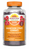 BestBy06/25 Sundown Magnesium Citrate Gummies Raspberry Flavor 60 Count by Deal US
