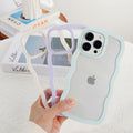 Weycolor iPhone 13 Pro Max TPU Shockproof Case Blue Kawaii Curly Wave by Deal US