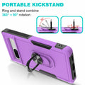 Byvowta Shockproof Case Google Pixel 7a Purple 1 Pack Built-in Ring Kickstand by Deal US
