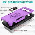 Byvowta Shockproof Case Google Pixel 7a Purple 1 Pack Built-in Ring Kickstand by Deal US