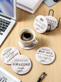 White Elephant Marble Ceramic Drink Coasters Set of 8 with Holder by Deal US