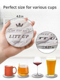 White Elephant Marble Ceramic Drink Coasters Set of 8 with Holder by Deal US