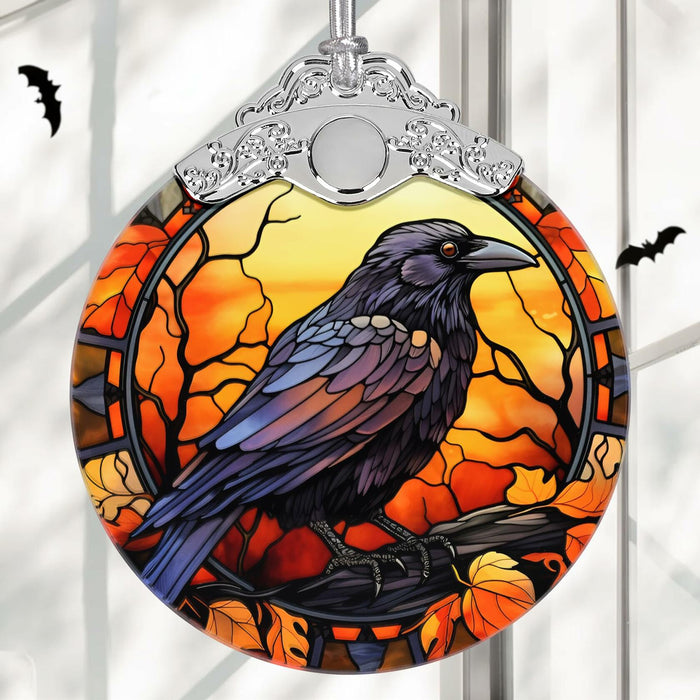 Black Cat with Hat Stained Glass Christmas Ornament Holiday Decoration by Deal US