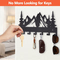 FIPUTE Metal Wall Key Holder with 7 Hooks Black Organizer Rack by Deal US