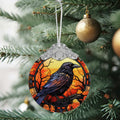 Black Cat with Hat Stained Glass Christmas Ornament Holiday Decoration by Deal US