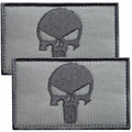 Bluyellow Tactical Skull Embroidered Patches Gray 3x2in 2pcs Set by Deal US