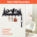 FIPUTE Metal Wall Key Holder with 7 Hooks Black Organizer Rack by Deal US