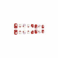 24 Pcs Christmas Press On Nails Short Square Red Acrylic False Nails by Deal US