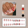 24 Pcs Christmas Press On Nails Medium Square Purple 5D Emboss Matte by Deal US
