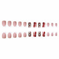 24 Pcs Christmas Press On Nails Medium Square Purple 5D Emboss Matte by Deal US