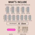 RIICFDD Fall Press On Nails Long Square Haze Blue 24 Pcs by Deal US
